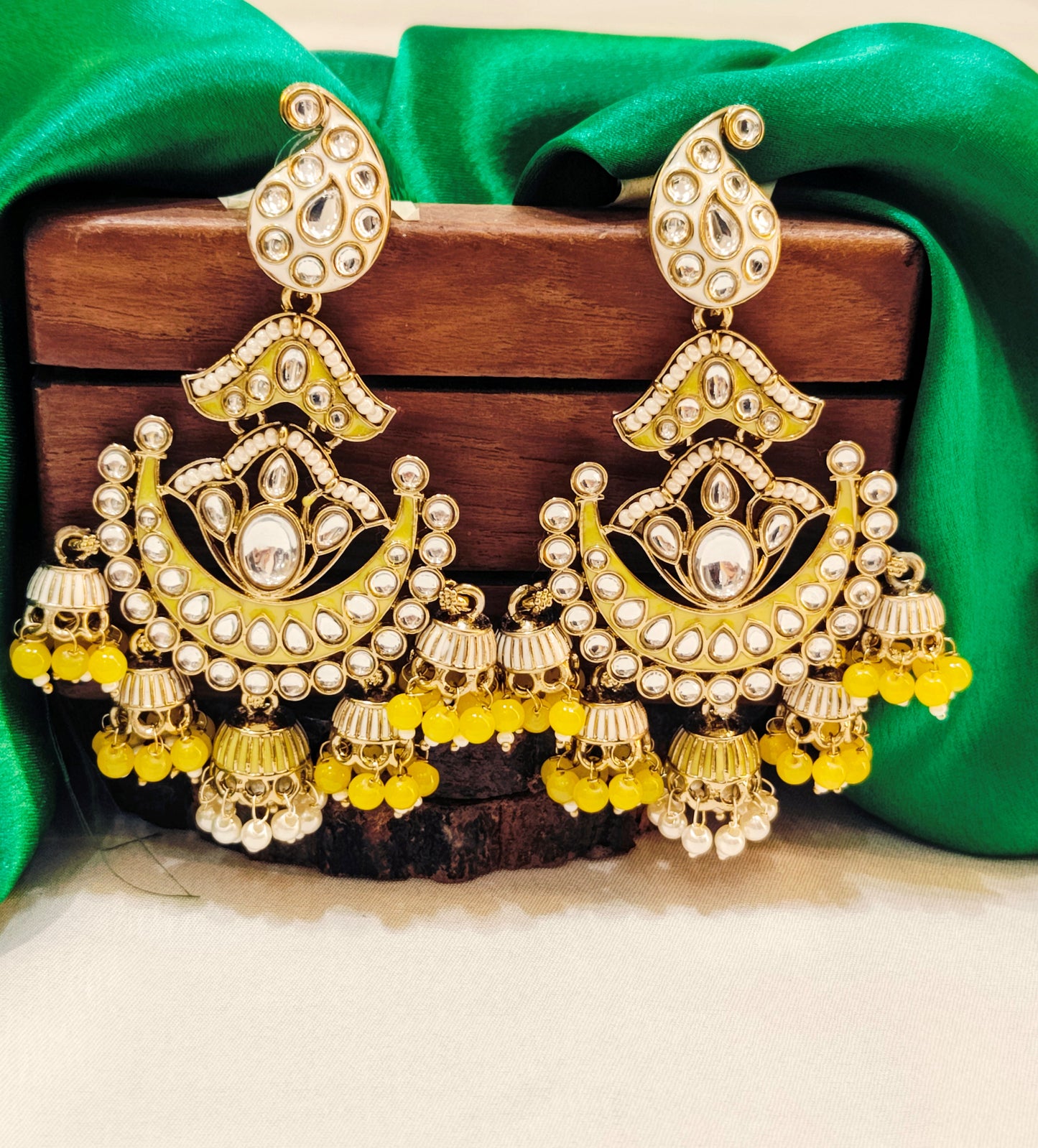 Yellow PALAK Chandbali