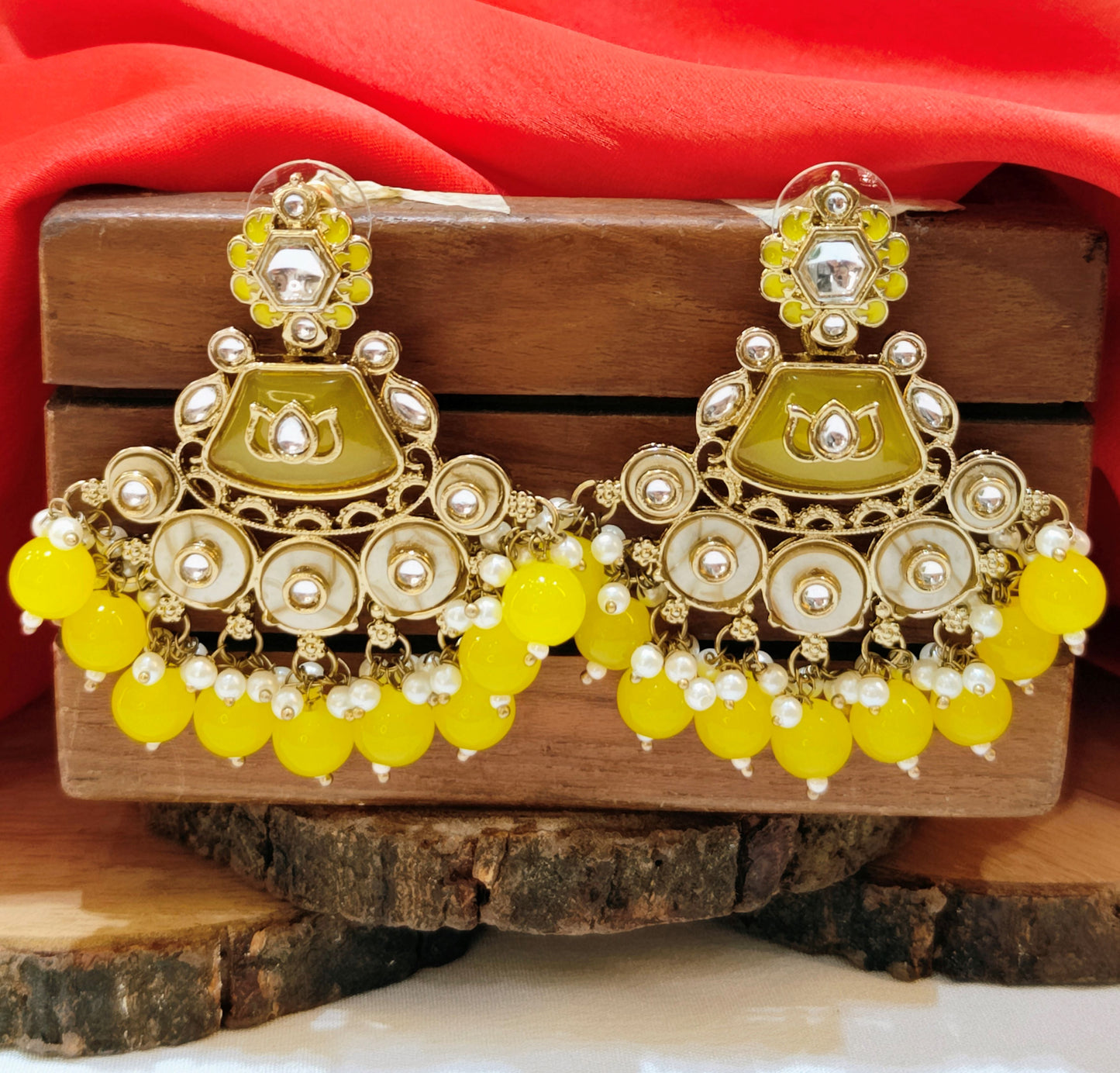 yellow REKHA jhumki